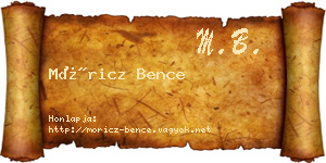 Móricz Bence névjegykártya